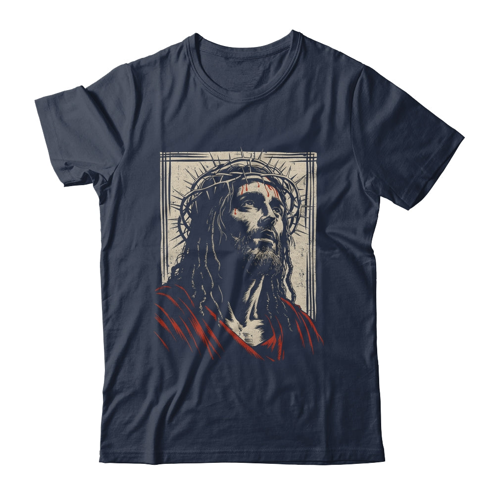 Vintage Jesus Crown Of Thorns Christian For Men Women Kids Shirt & Hoodie | teecentury