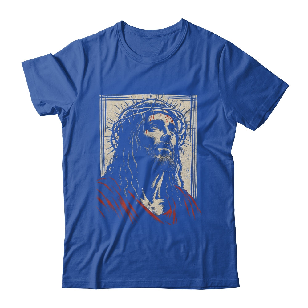 Vintage Jesus Crown Of Thorns Christian For Men Women Kids Shirt & Hoodie | teecentury