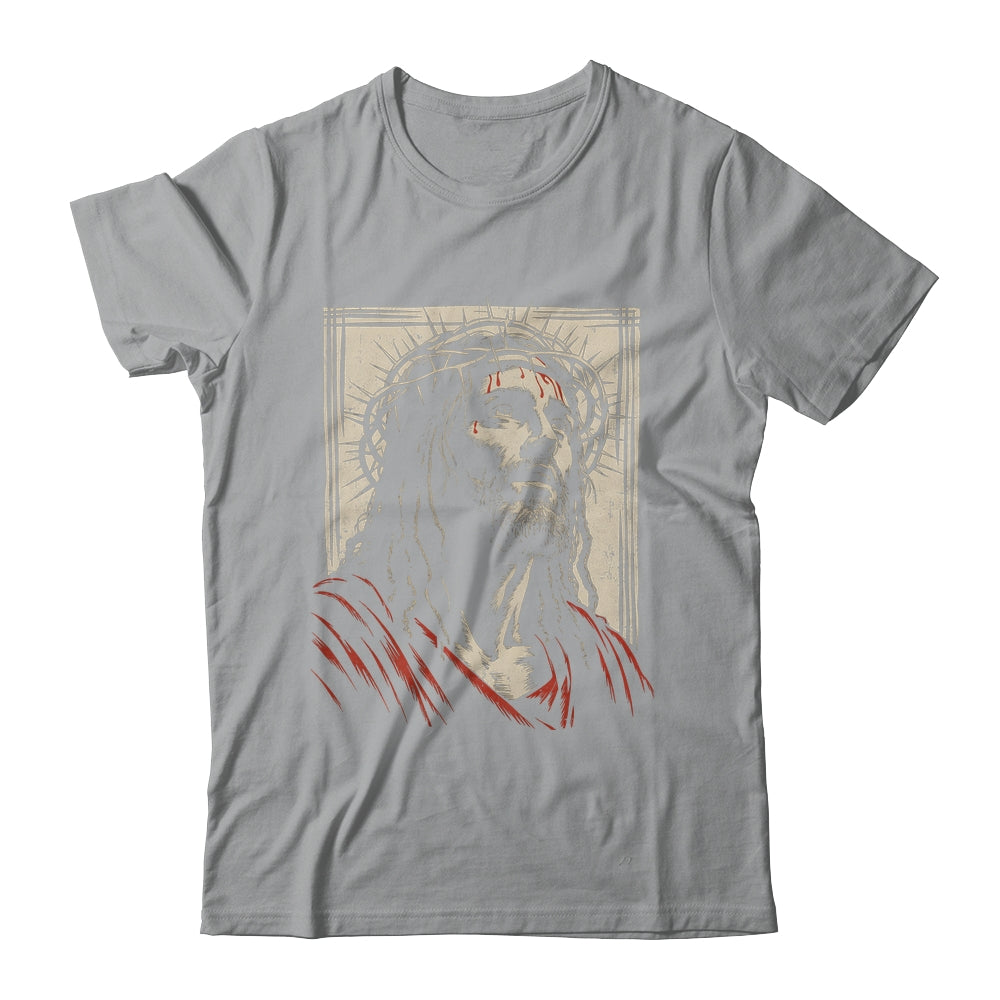 Vintage Jesus Crown Of Thorns Christian For Men Women Kids Shirt & Hoodie | teecentury