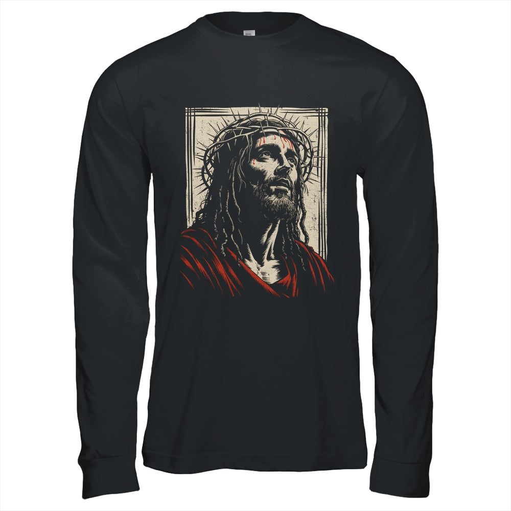 Vintage Jesus Crown Of Thorns Christian For Men Women Kids Shirt & Hoodie | teecentury