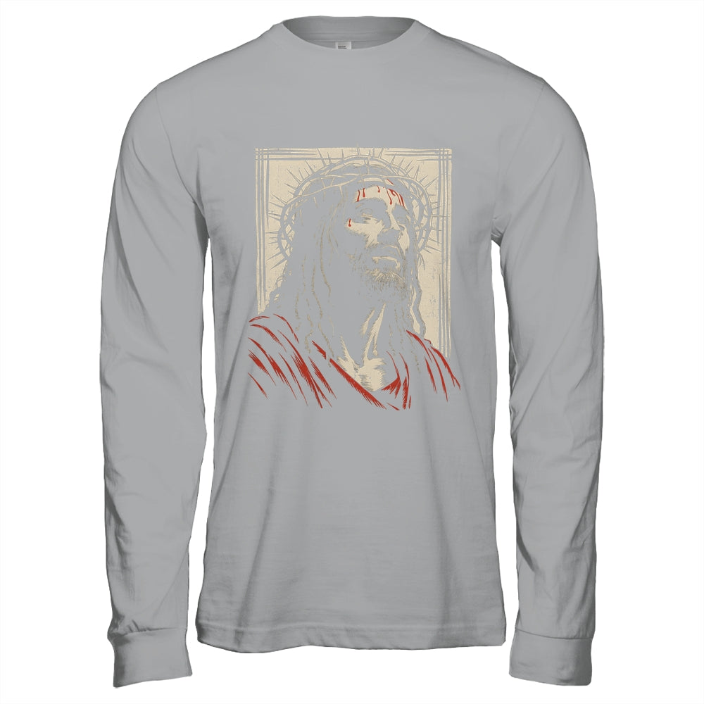 Vintage Jesus Crown Of Thorns Christian For Men Women Kids Shirt & Hoodie | teecentury