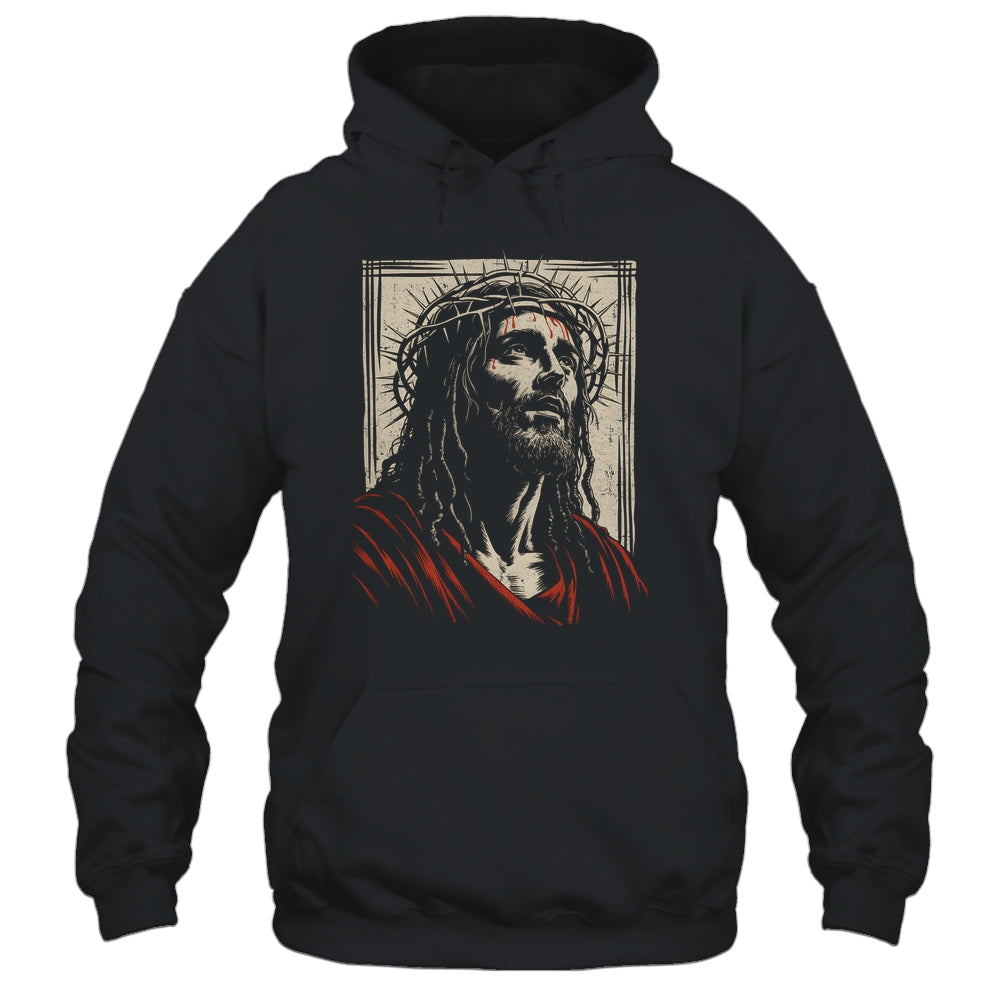 Vintage Jesus Crown Of Thorns Christian For Men Women Kids Shirt & Hoodie | teecentury