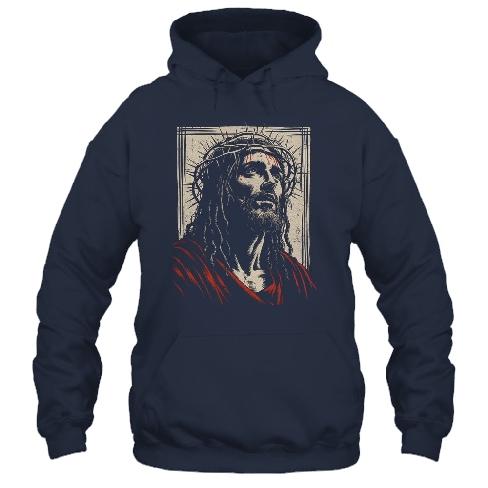 Vintage Jesus Crown Of Thorns Christian For Men Women Kids Shirt & Hoodie | teecentury