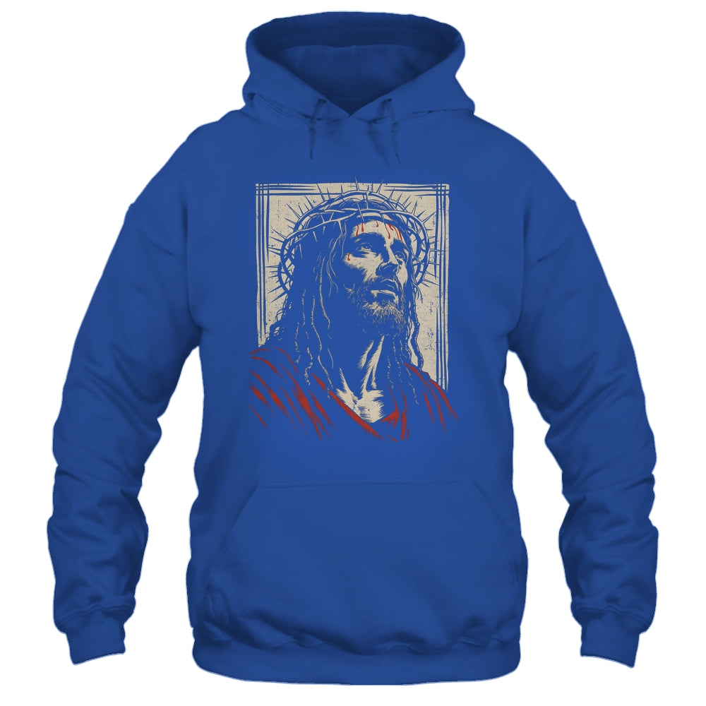 Vintage Jesus Crown Of Thorns Christian For Men Women Kids Shirt & Hoodie | teecentury