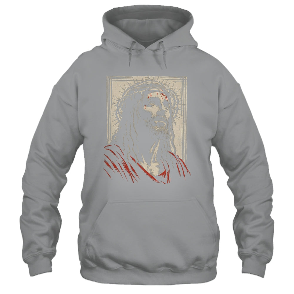 Vintage Jesus Crown Of Thorns Christian For Men Women Kids Shirt & Hoodie | teecentury