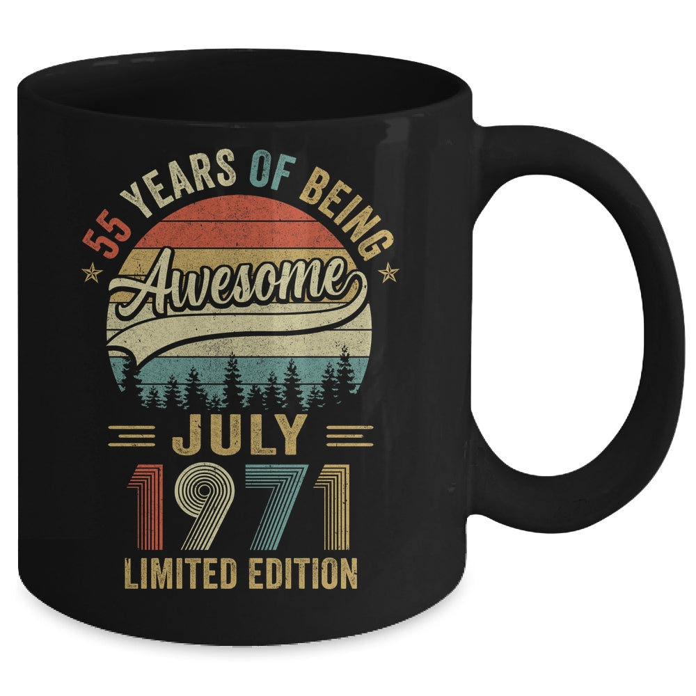Vintage July 1971 55 Years Old 55th Birthday Men Women Mug | teecentury