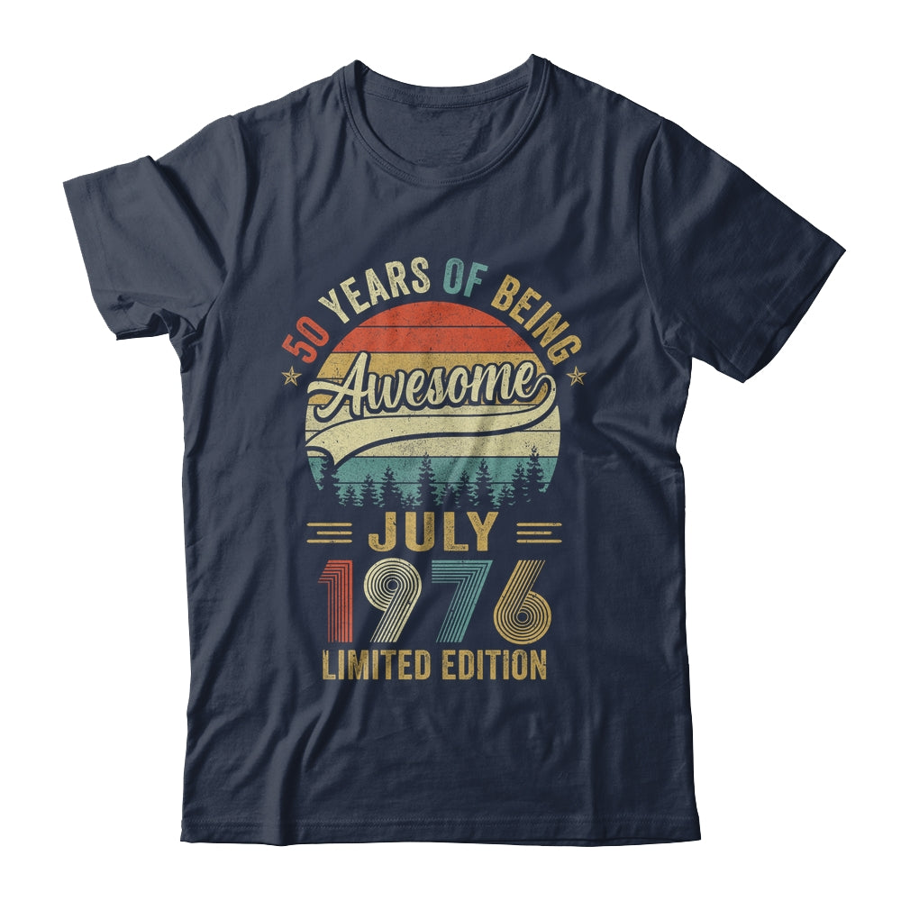 Vintage July 1976 50 Years Old 50th Birthday Men Women Shirt & Hoodie | teecentury