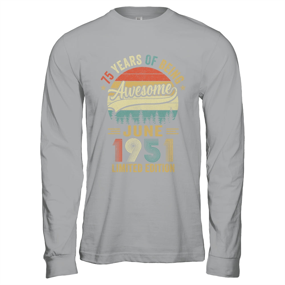 Vintage June 1951 75 Years Old 75th Birthday Men Women Shirt & Hoodie | teecentury