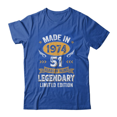 Vintage Made In 1974 51 Years Old 51st Birthday Men Women Shirt & Hoodie | teecentury