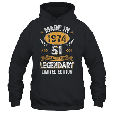 Vintage Made In 1974 51 Years Old 51st Birthday Men Women Shirt & Hoodie | teecentury
