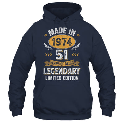 Vintage Made In 1974 51 Years Old 51st Birthday Men Women Shirt & Hoodie | teecentury