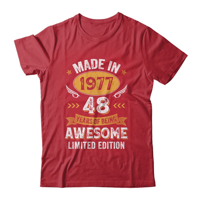 Vintage Made In 1977 48 Years Old 48th Birthday Men Women Shirt & Hoodie | teecentury