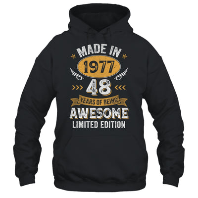Vintage Made In 1977 48 Years Old 48th Birthday Men Women Shirt & Hoodie | teecentury