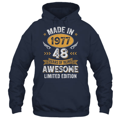 Vintage Made In 1977 48 Years Old 48th Birthday Men Women Shirt & Hoodie | teecentury