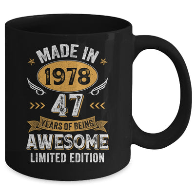 Vintage Made In 1978 47 Years Old 47th Birthday Men Women Mug | teecentury