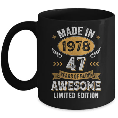 Vintage Made In 1978 47 Years Old 47th Birthday Men Women Mug | teecentury