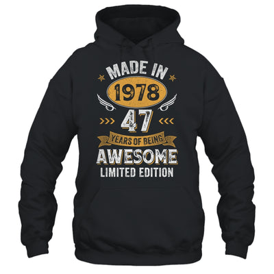 Vintage Made In 1978 47 Years Old 47th Birthday Men Women Shirt & Hoodie | teecentury