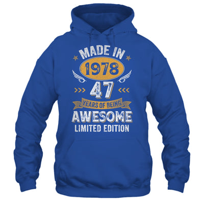 Vintage Made In 1978 47 Years Old 47th Birthday Men Women Shirt & Hoodie | teecentury