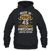 Vintage Made In 1980 45 Years Old 45th Birthday Men Women Shirt & Hoodie | teecentury