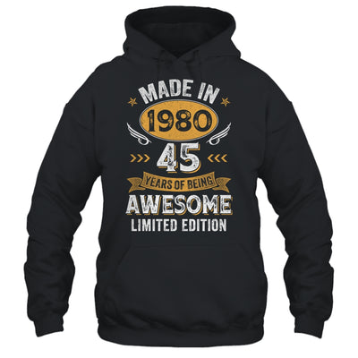 Vintage Made In 1980 45 Years Old 45th Birthday Men Women Shirt & Hoodie | teecentury