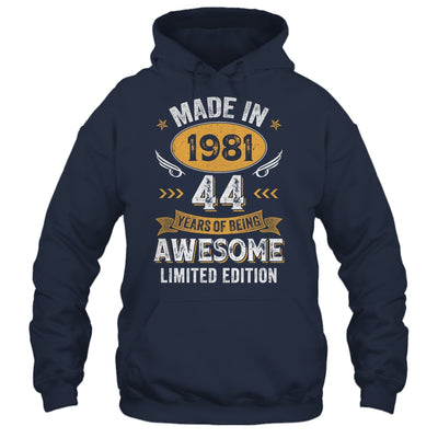 Vintage Made In 1981 44 Years Old 44th Birthday Men Women Shirt & Hoodie | teecentury