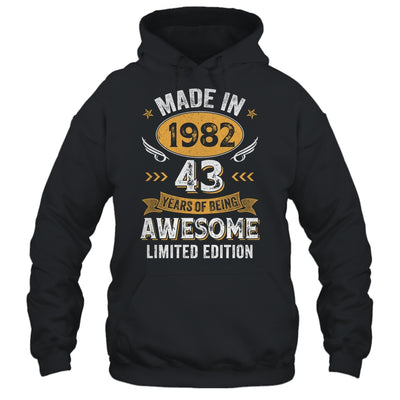 Vintage Made In 1982 43 Years Old 43rd Birthday Men Women Shirt & Hoodie | teecentury
