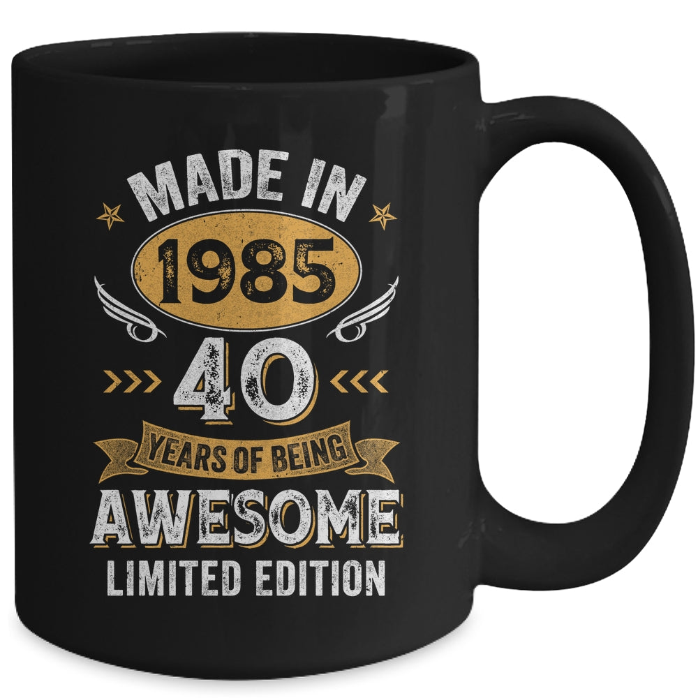 Vintage Made In 1985 40 Years Old 40th Birthday Men Women Mug | teecentury