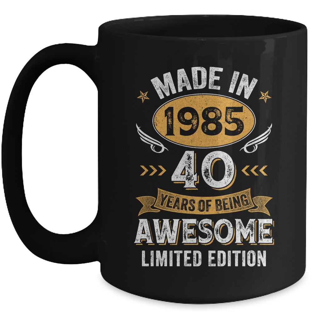 Vintage Made In 1985 40 Years Old 40th Birthday Men Women Mug | teecentury