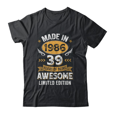 Vintage Made In 1986 39 Years Old 39th Birthday Men Women Shirt & Hoodie | teecentury