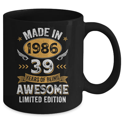Vintage Made In 1986 39 Years Old 39th Birthday Men Women Mug | teecentury