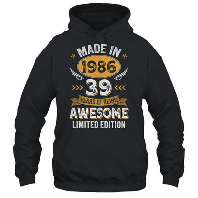 Vintage Made In 1986 39 Years Old 39th Birthday Men Women Shirt & Hoodie | teecentury
