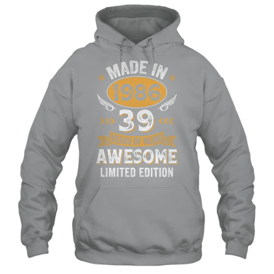 Vintage Made In 1986 39 Years Old 39th Birthday Men Women Shirt & Hoodie | teecentury
