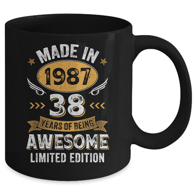 Vintage Made In 1987 38 Years Old 38th Birthday Men Women Mug | teecentury