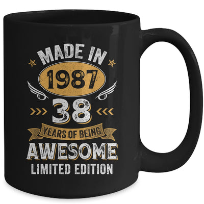 Vintage Made In 1987 38 Years Old 38th Birthday Men Women Mug | teecentury
