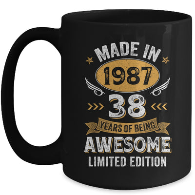 Vintage Made In 1987 38 Years Old 38th Birthday Men Women Mug | teecentury