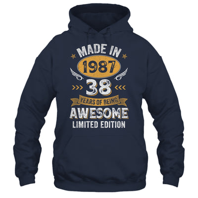 Vintage Made In 1987 38 Years Old 38th Birthday Men Women Shirt & Hoodie | teecentury