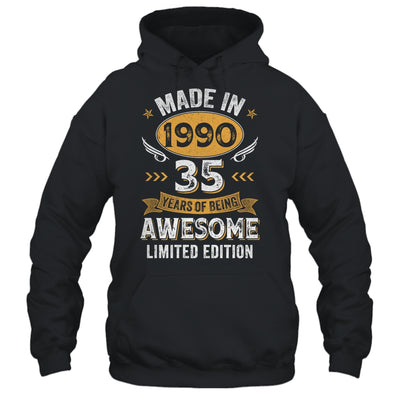 Vintage Made In 1990 35 Years Old 35th Birthday Men Women Shirt & Hoodie | teecentury