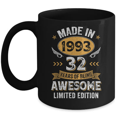 Vintage Made In 1993 32 Years Old 32nd Birthday Men Women Mug | teecentury