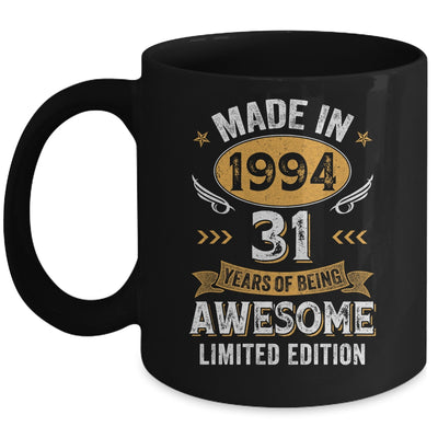 Vintage Made In 1994 31 Years Old 31st Birthday Men Women Mug | teecentury