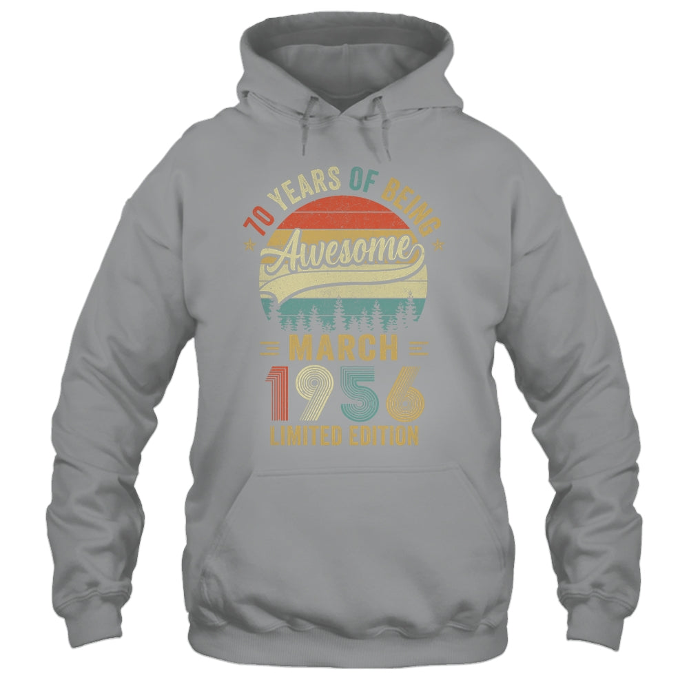 Vintage March 1956 70 Years Old 70th Birthday Men Women Shirt & Hoodie | teecentury