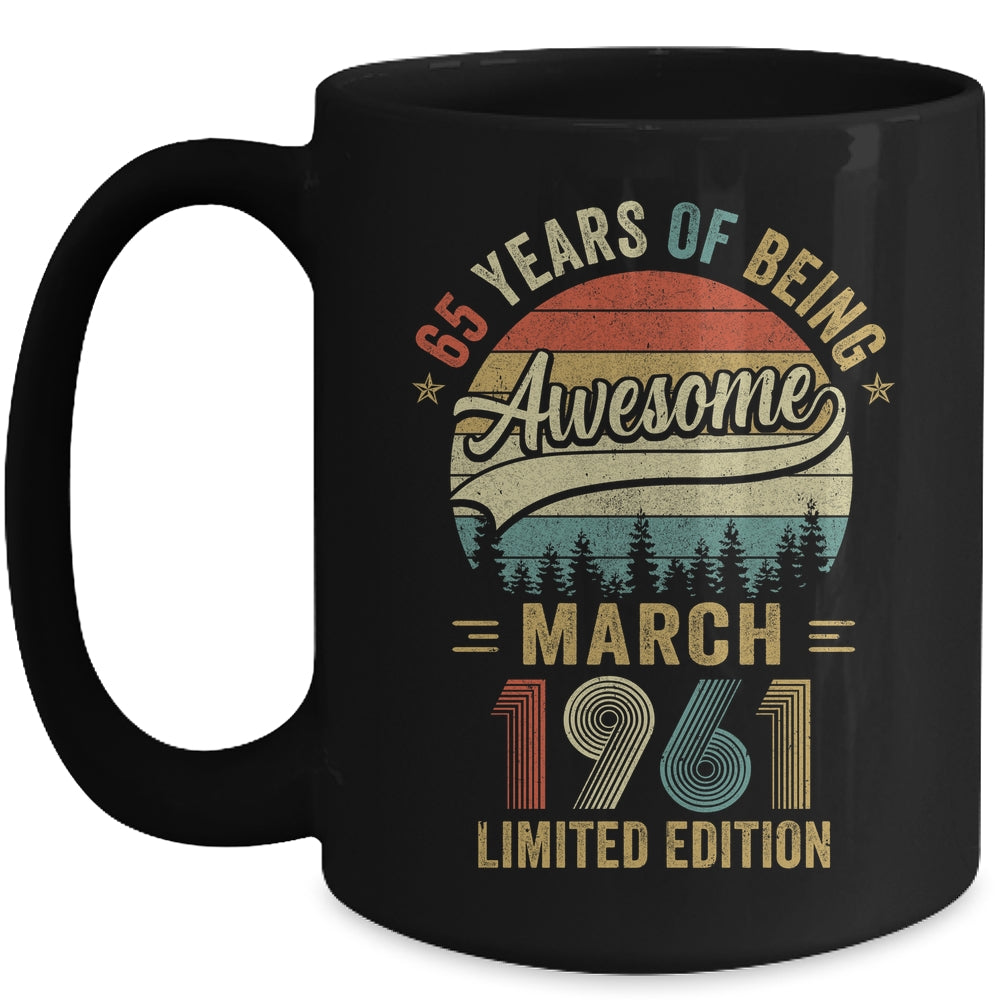 Vintage March 1961 65 Years Old 65th Birthday Men Women Mug | teecentury