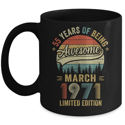 Vintage March 1971 55 Years Old 55th Birthday Men Women Mug | teecentury