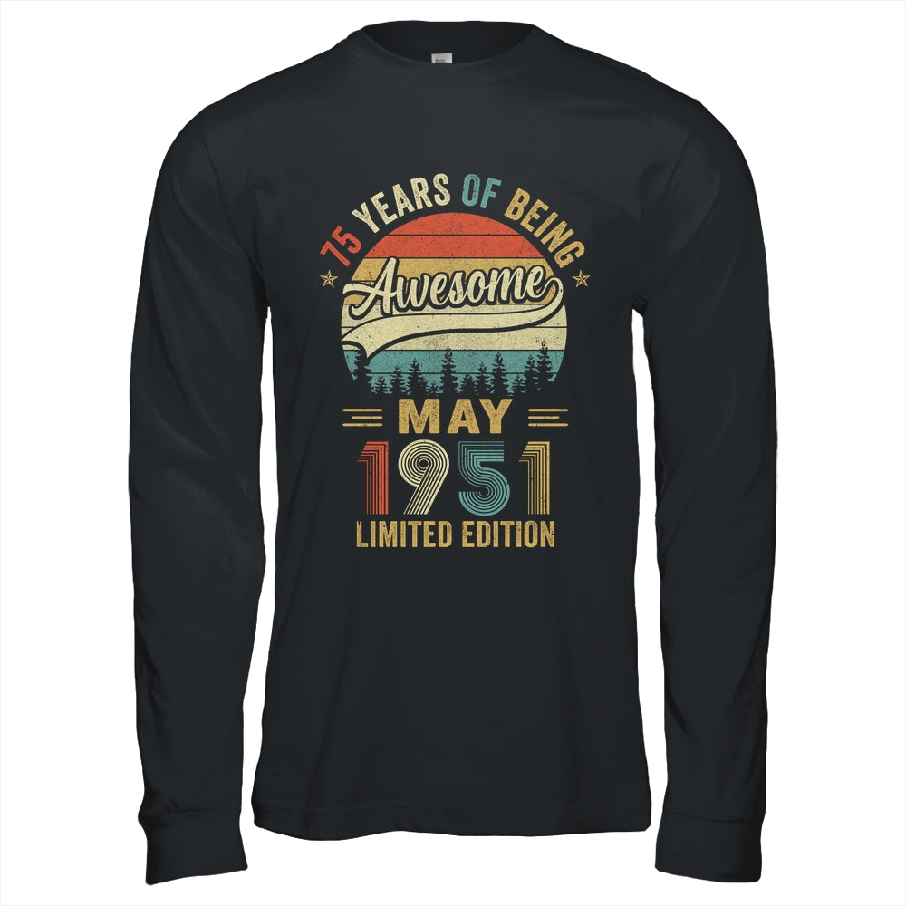 Vintage May 1951 75 Years Old 75th Birthday Men Women Shirt & Hoodie | teecentury