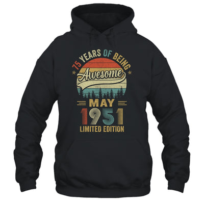 Vintage May 1951 75 Years Old 75th Birthday Men Women Shirt & Hoodie | teecentury