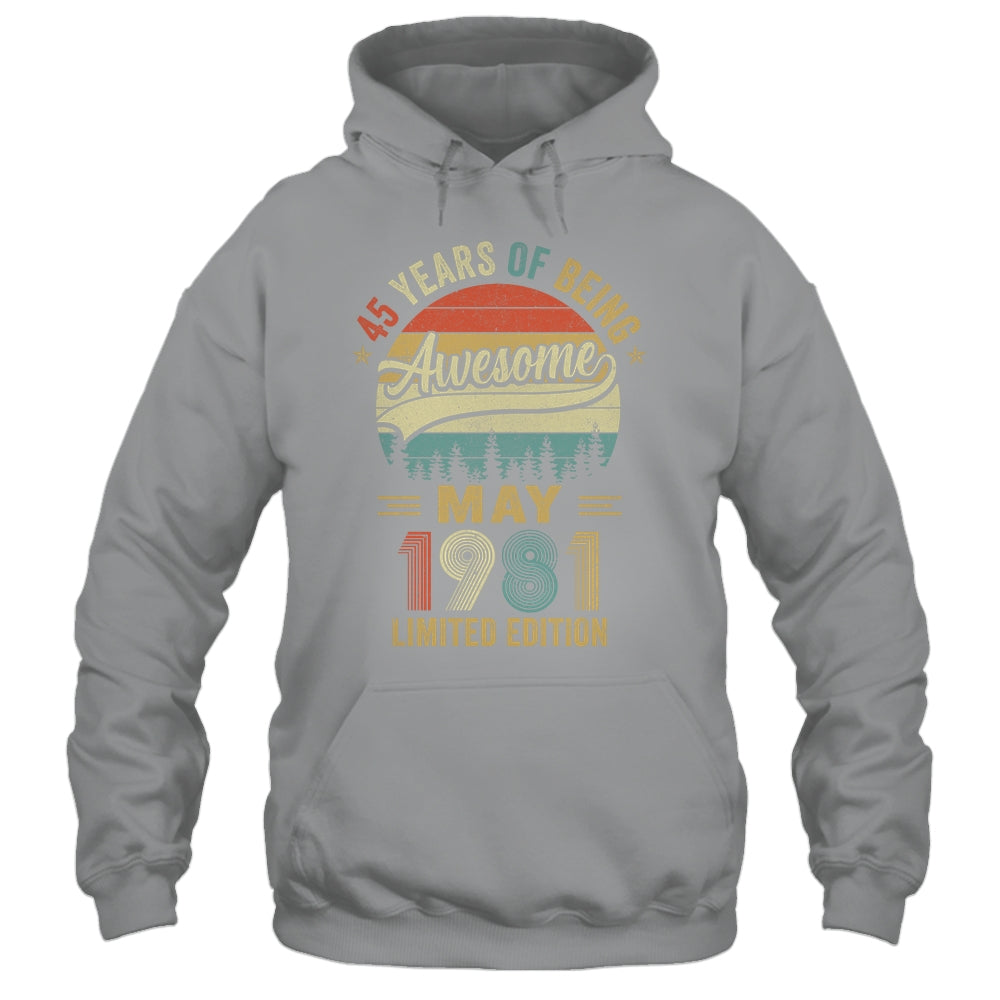 Vintage May 1981 45 Years Old 45th Birthday Men Women Shirt & Hoodie | teecentury