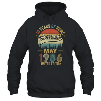 Vintage May 1986 40 Years Old 40th Birthday Men Women Shirt & Hoodie | teecentury