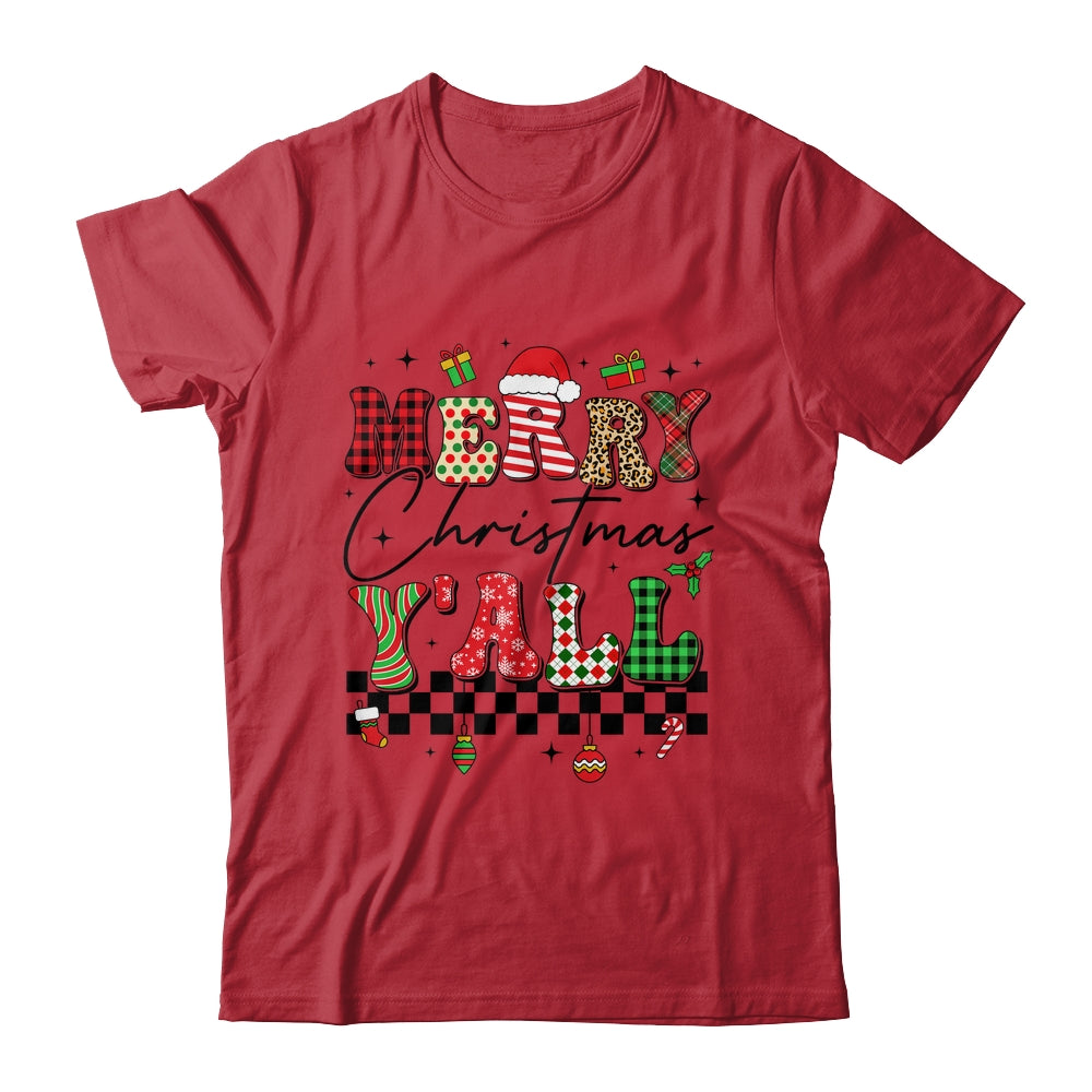 Vintage Merry Christmas Y'all Retro Christmas Women Girls Shirt & Sweatshirt | teecentury
