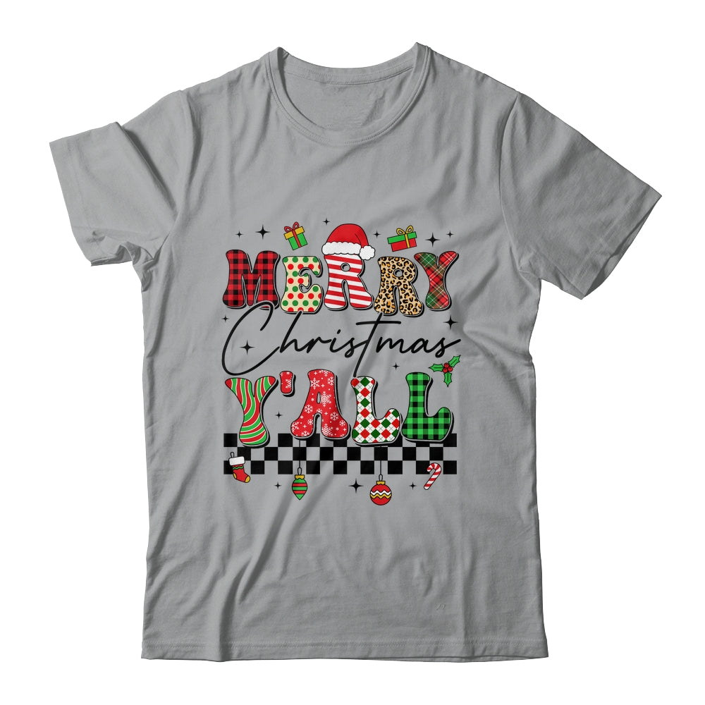 Vintage Merry Christmas Y'all Retro Christmas Women Girls Shirt & Sweatshirt | teecentury