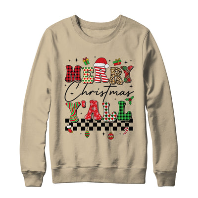 Vintage Merry Christmas Y'all Retro Christmas Women Girls Shirt & Sweatshirt | teecentury