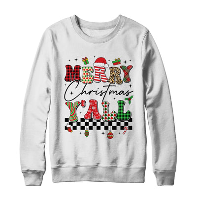 Vintage Merry Christmas Y'all Retro Christmas Women Girls Shirt & Sweatshirt | teecentury